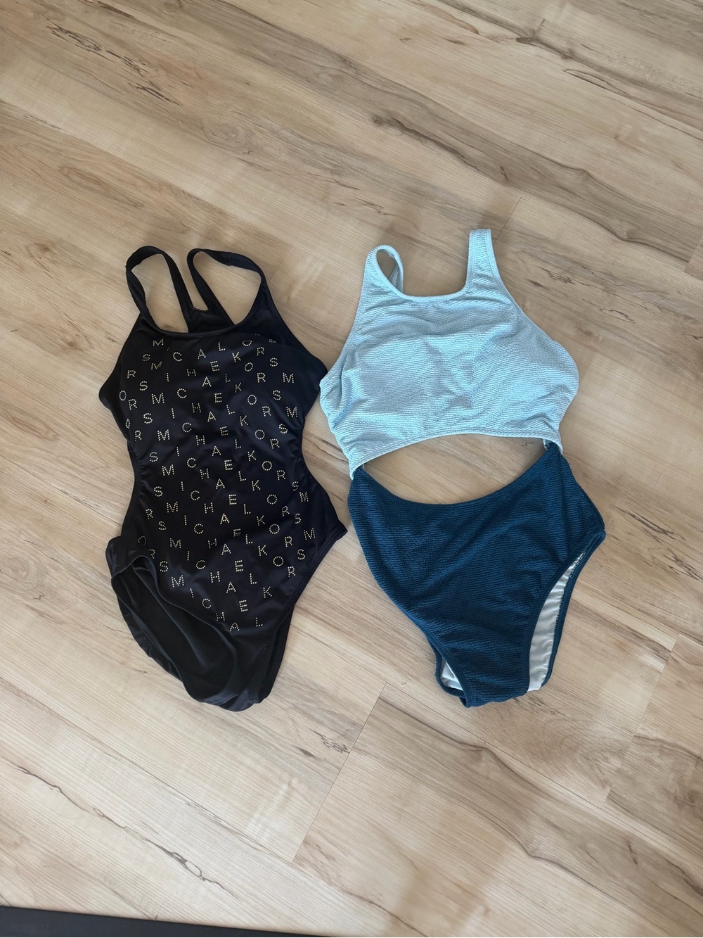 MICHAEL KORS Black Logo One-Piece Swimsuit cutout swimsuits
